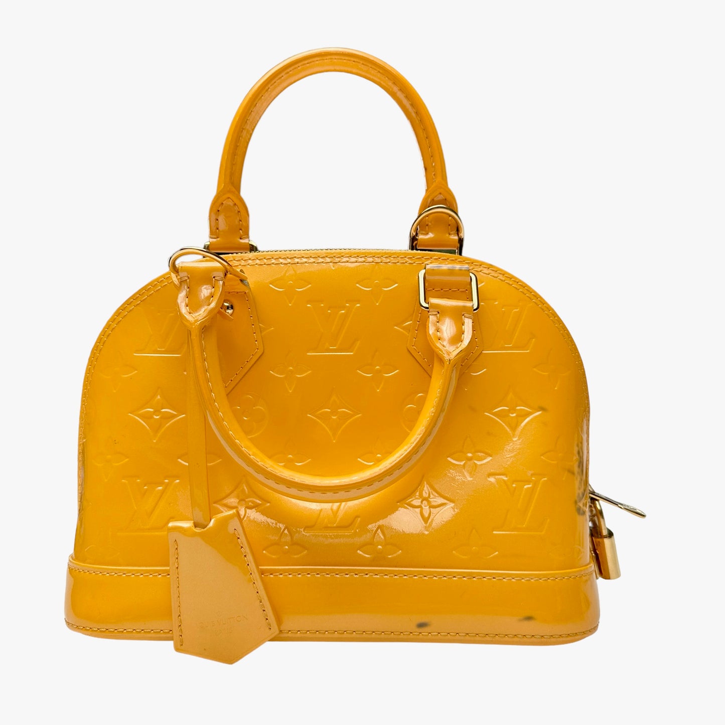 Yellow Monogram Patent Leather Alma Bag