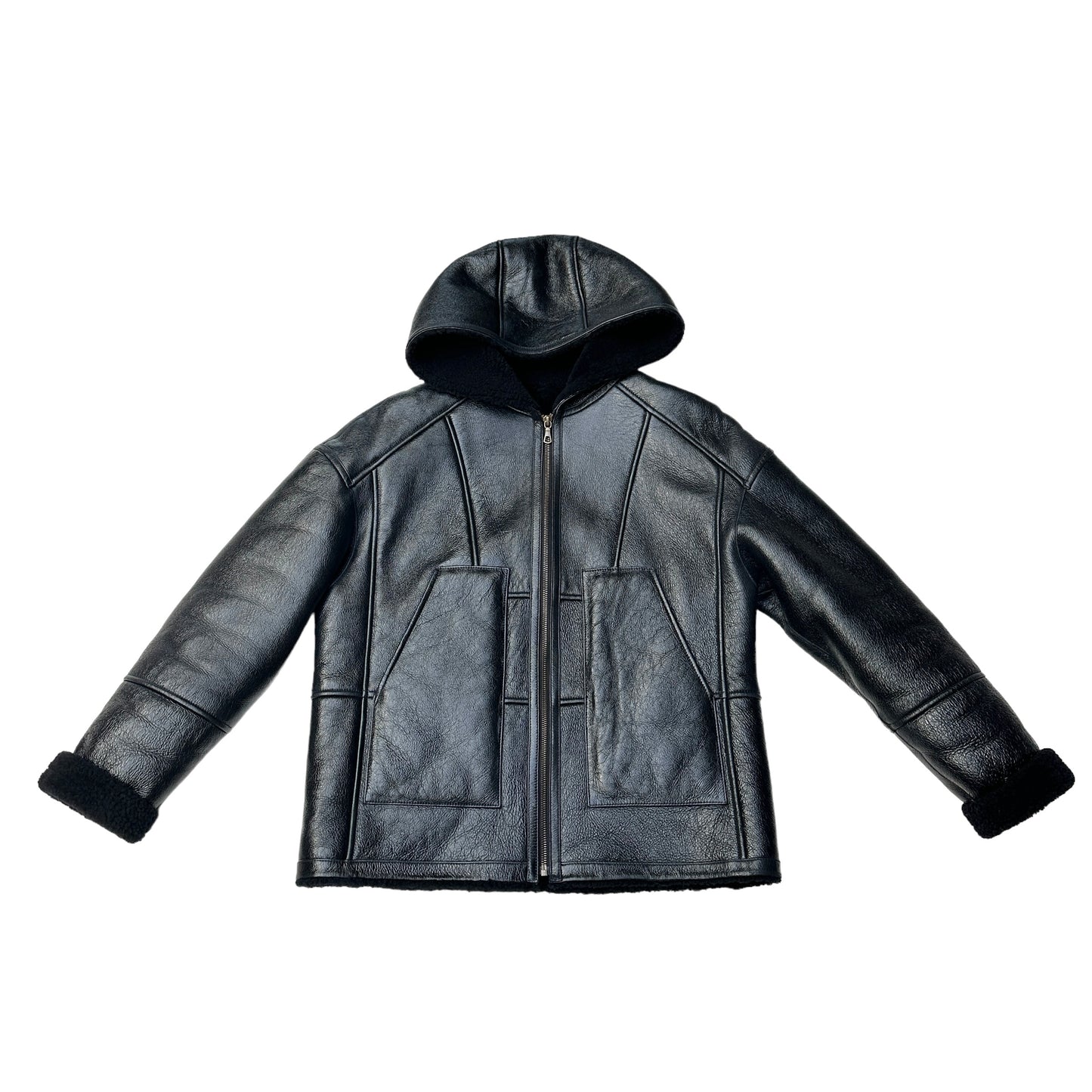 Black Lamb Leather Jacket - S