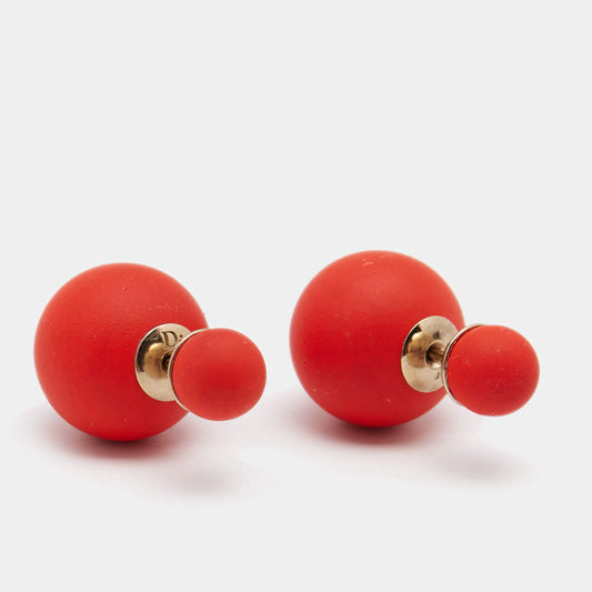 Matte Red Mise En Dior Tribale Earrings