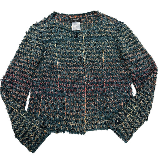 Tweed & Denim Jacket - L