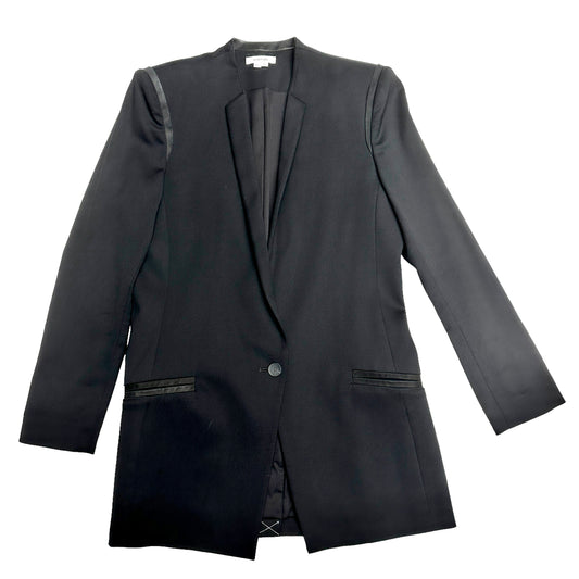 Black Blazer w/Leather Details - 6