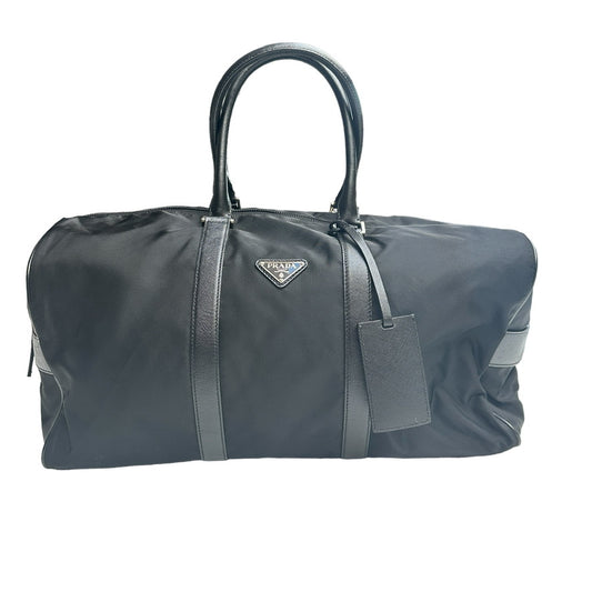 Black Logo Nylon Duffle Bag