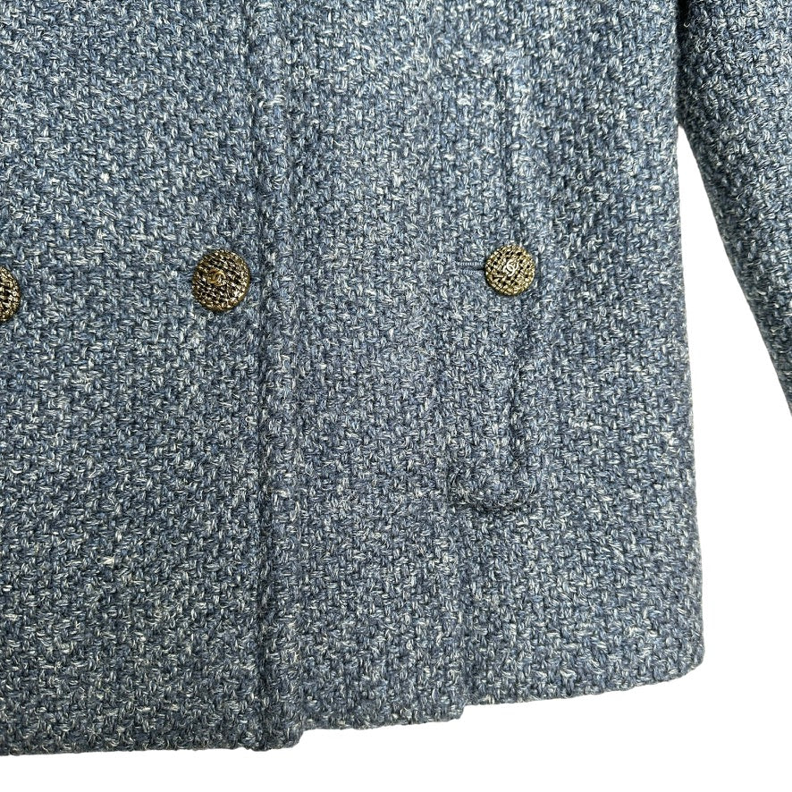 Blue Tweed Coat - M
