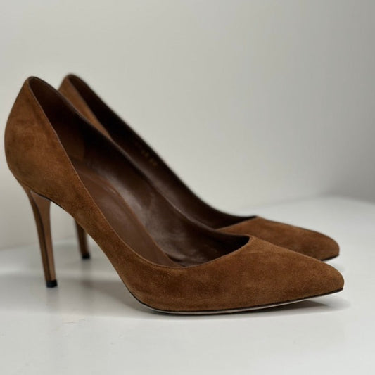 Brown Suede Heels - 9