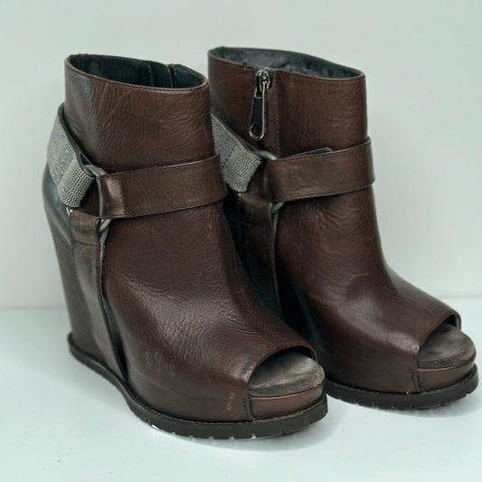 Brown Leather Low Boots - 6