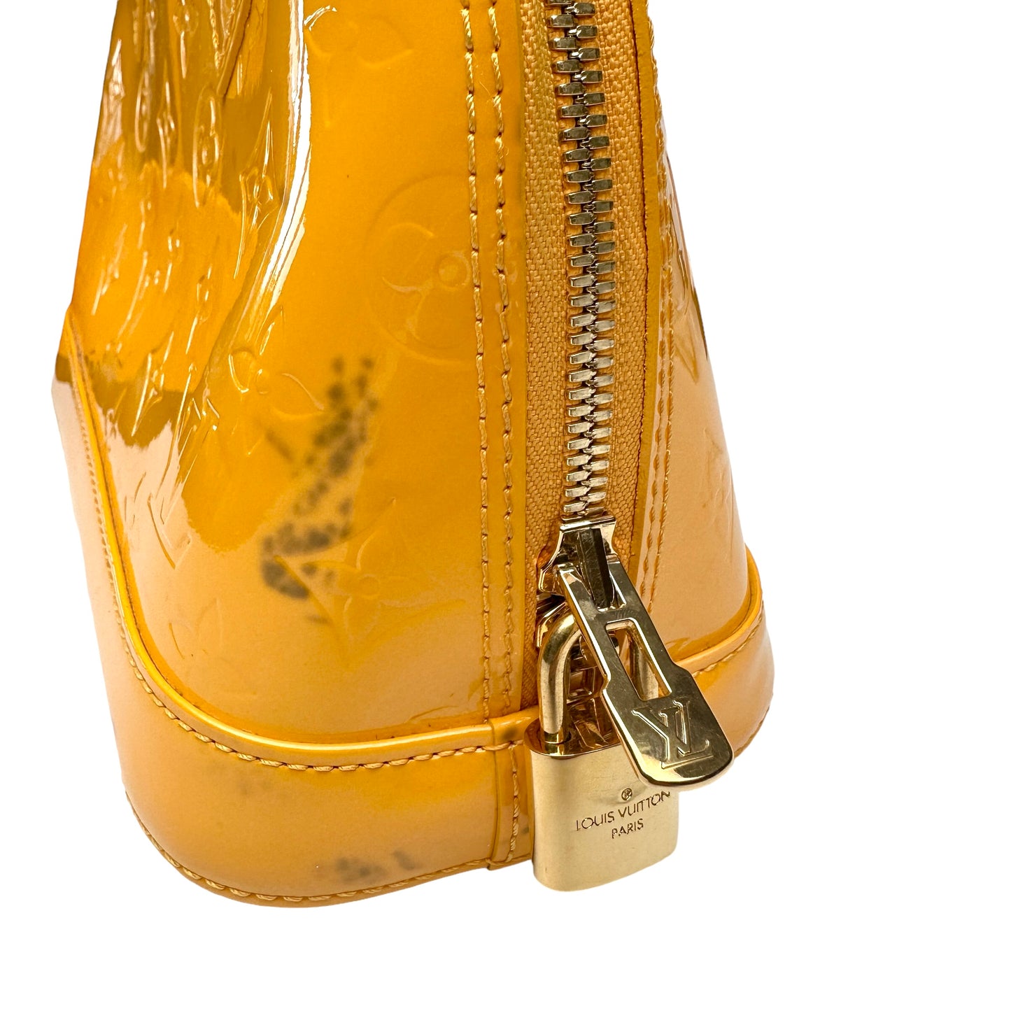 Yellow Monogram Patent Leather Alma Bag
