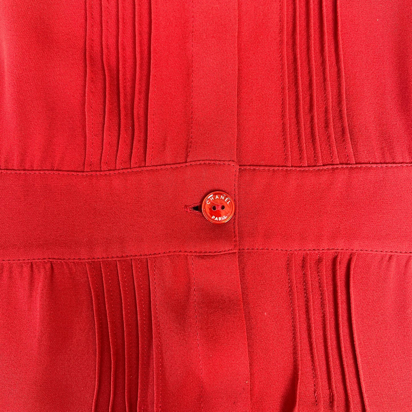 Vintage Red Silk Shirt - S