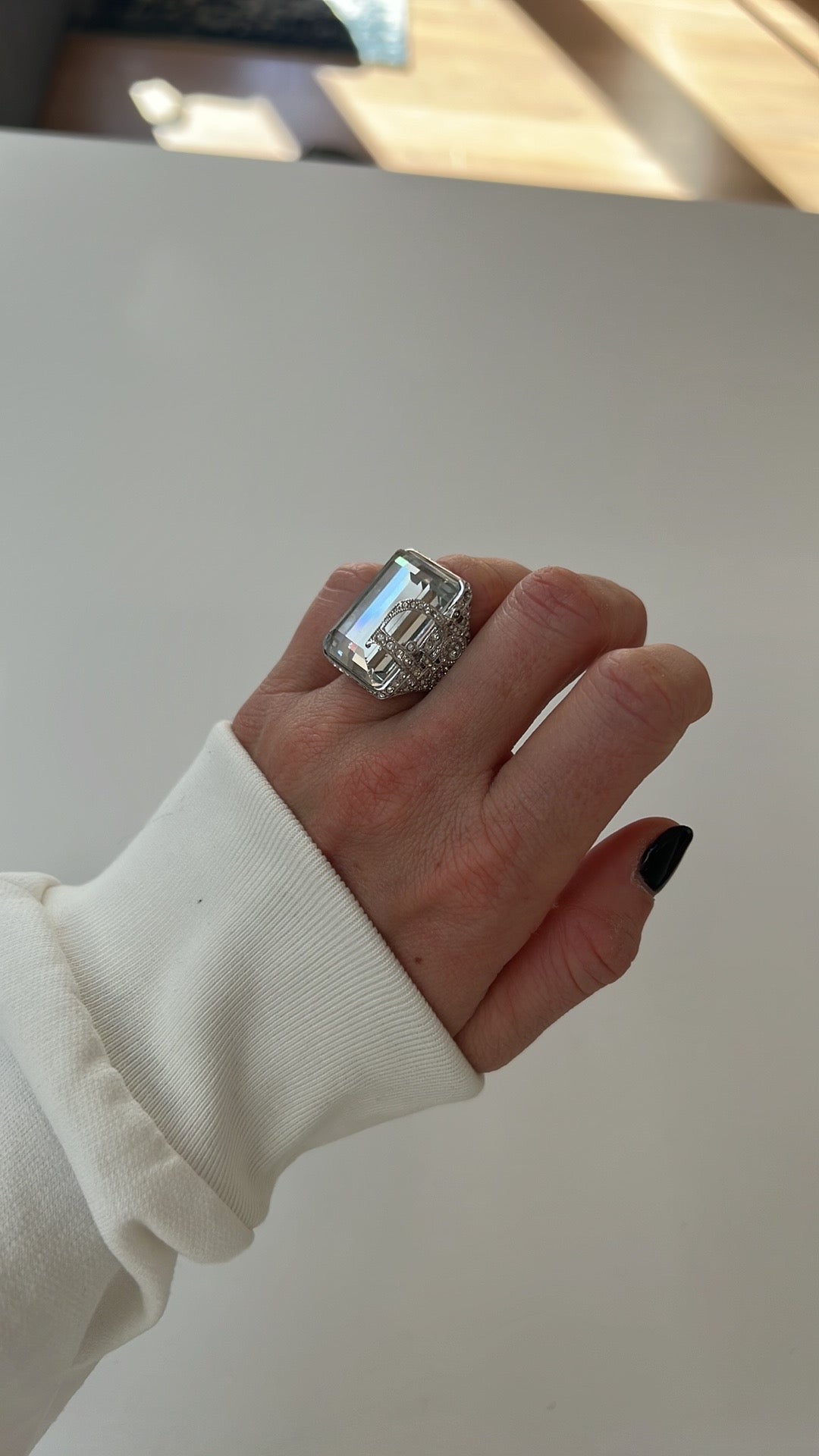 Vintage Crystal Ring - 6