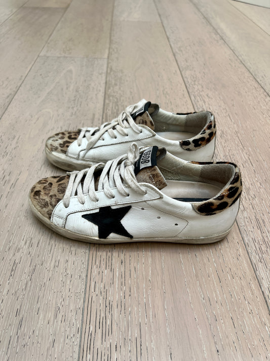 White & Leopard Sneakers - 7