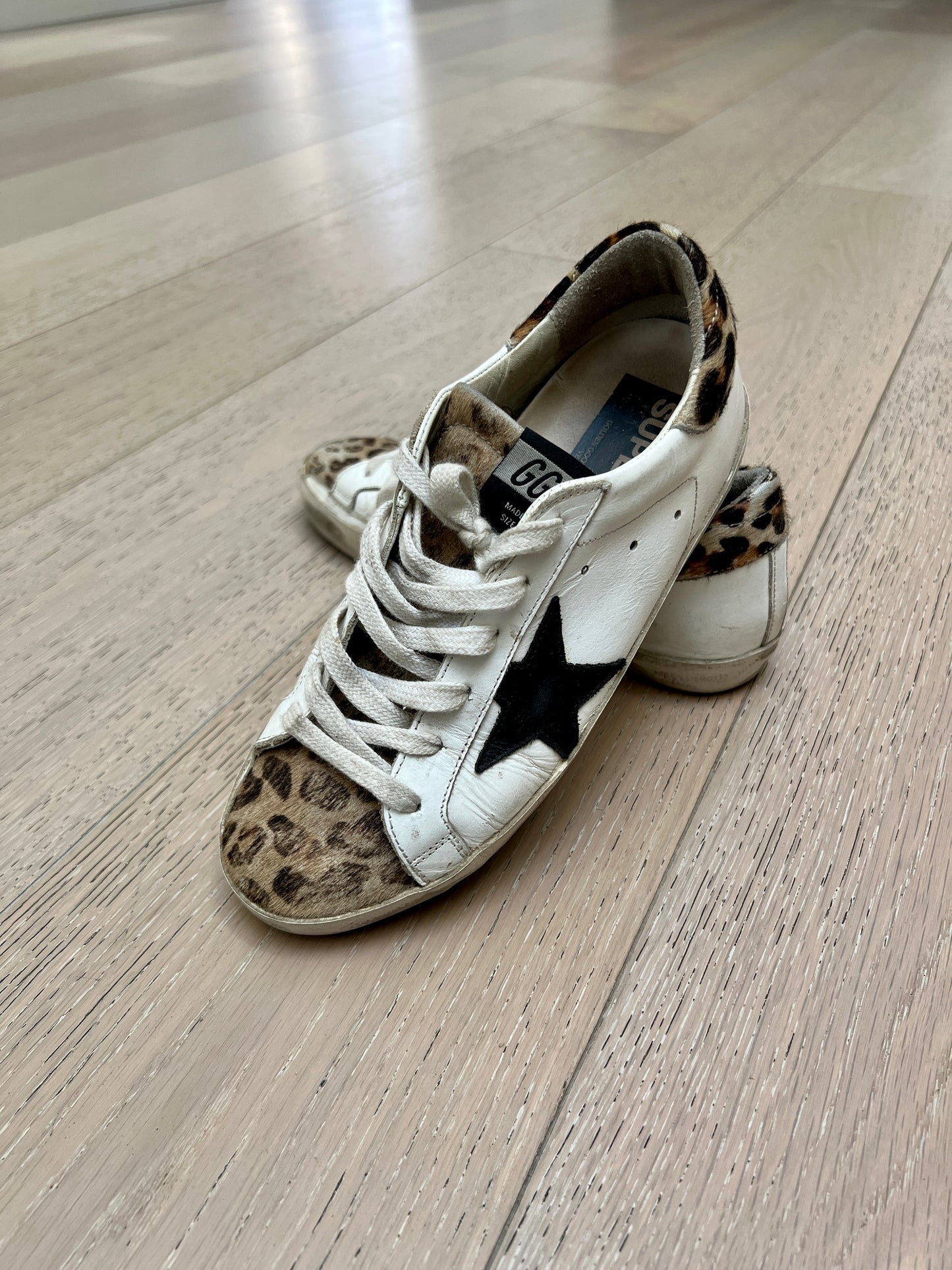 White & Leopard Sneakers - 7