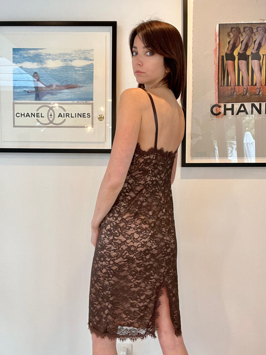 Brown Lace Dress - 8