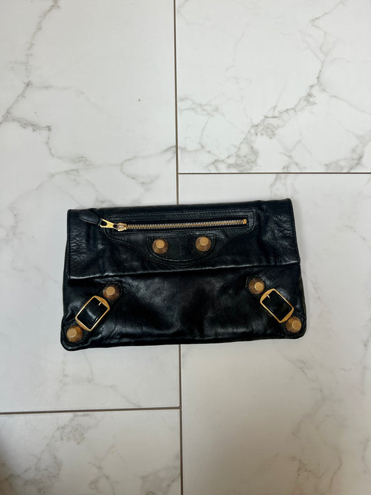 Black Leather Giant Clutch