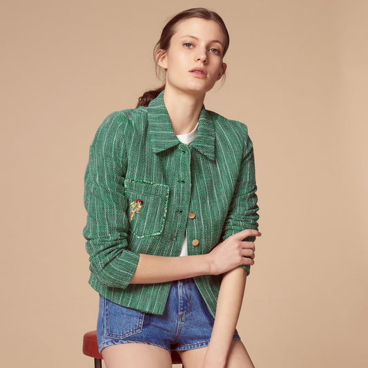 Green Tweed Jacket - S