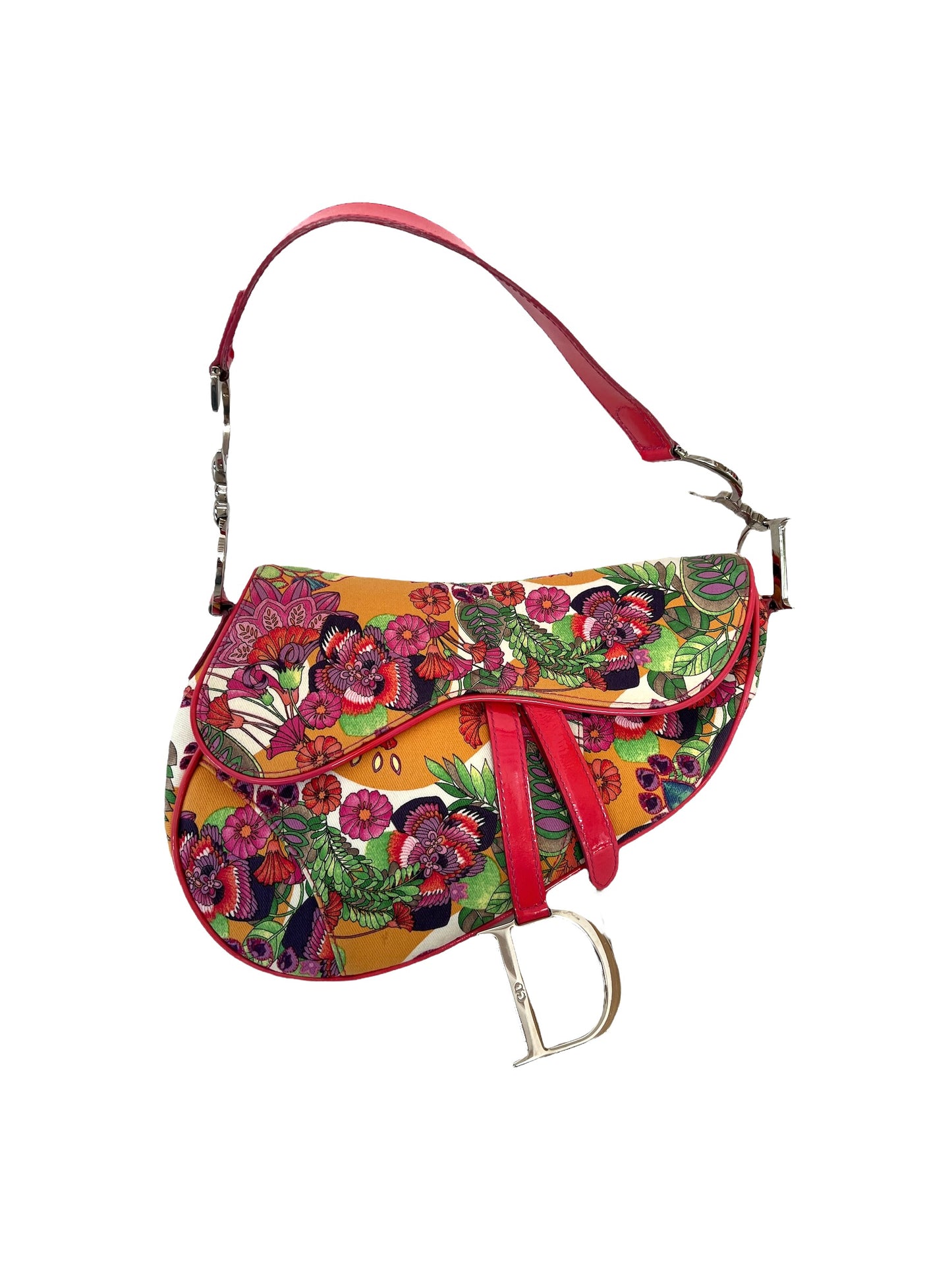 Pink Floral Saddle Bag