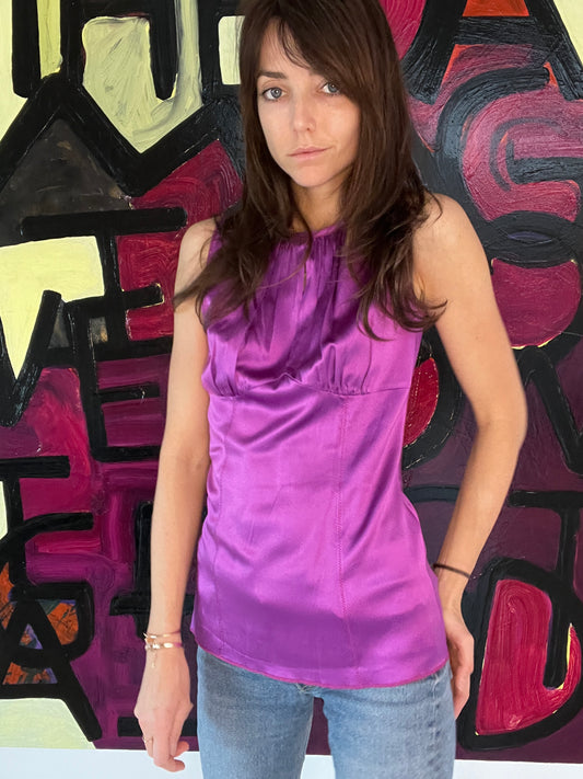 Purple Silk Top - S