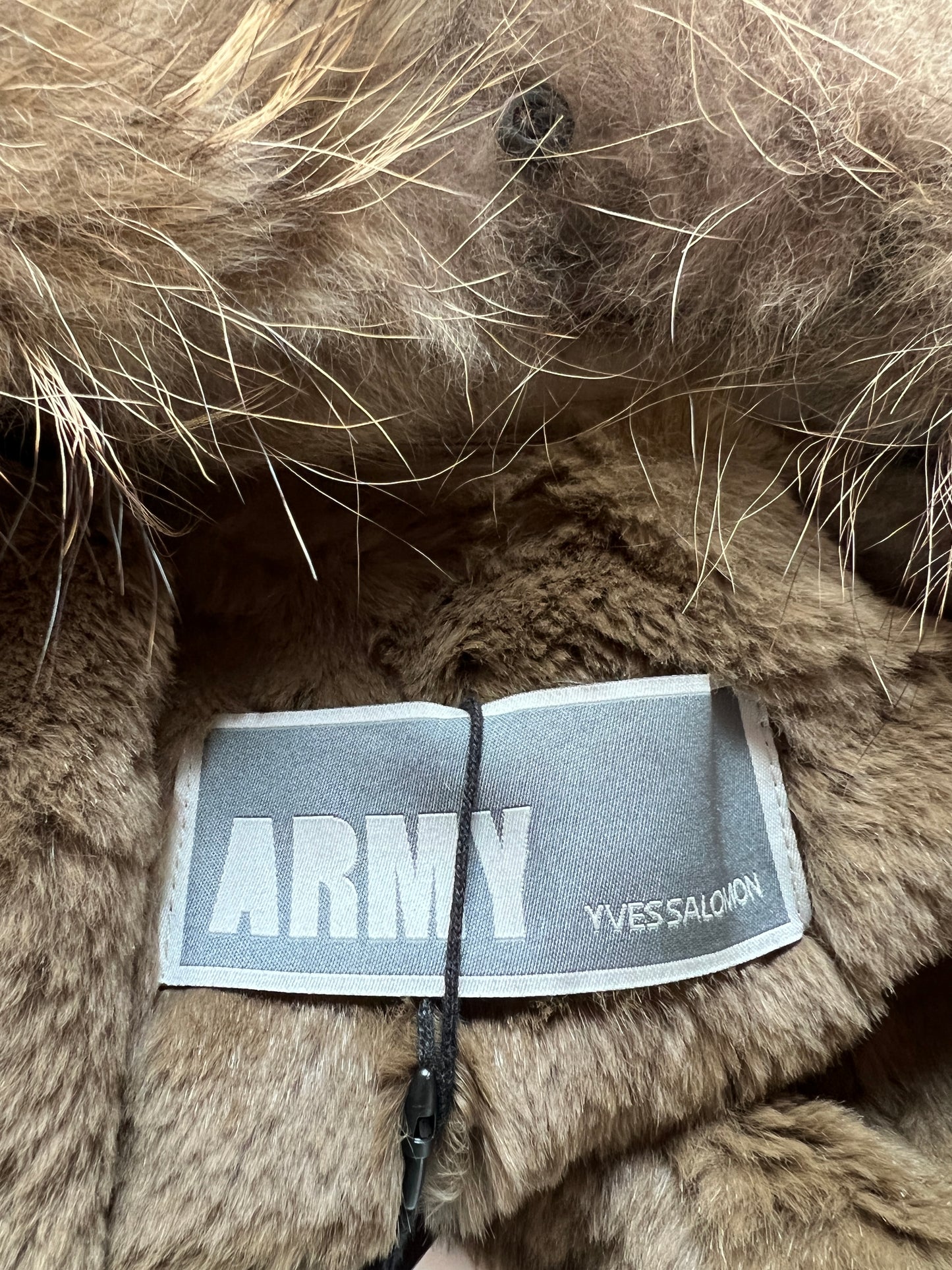 Army Kaki Fur Coat - M