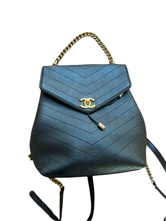 Black Leather BackPack