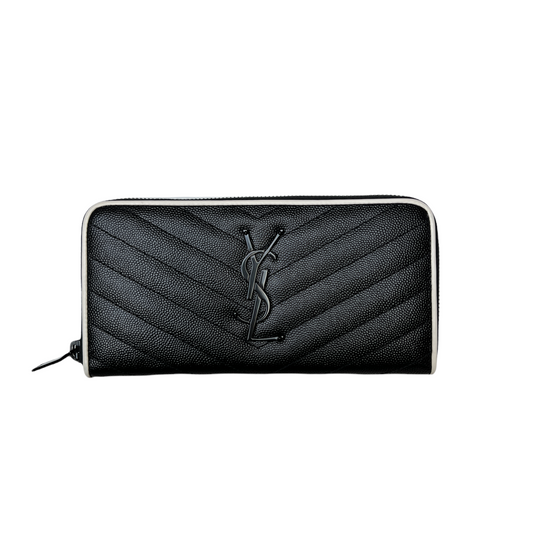 Black & White Leather Continental Wallet