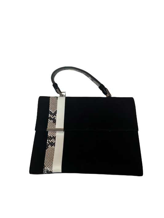 Black Suede Handle Bag