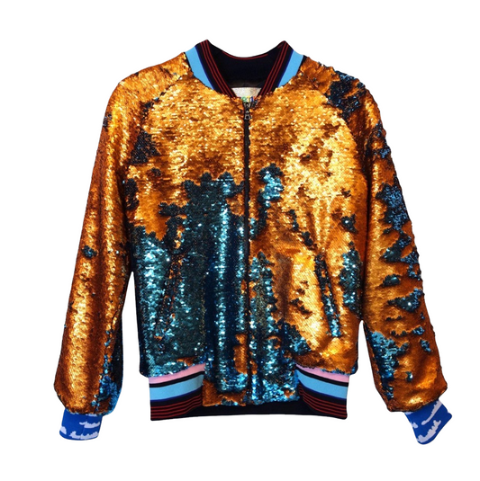 Sequined Bomber Jacket - M