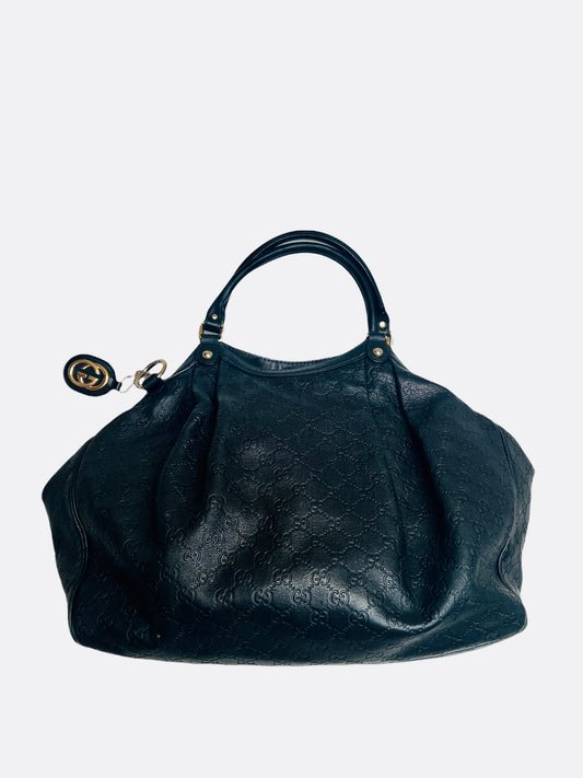 Large Black Leather Tote
