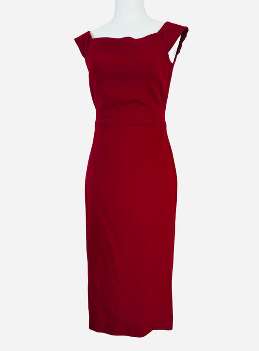 Burgundy Bateau Neckline - S