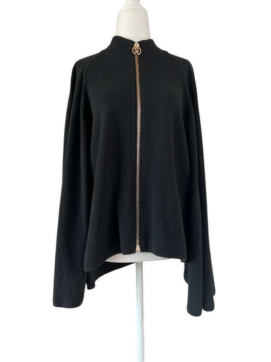 Logo Zipper Cardigan Cape - XS