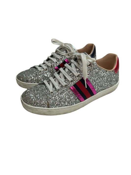 Silver Glitter Sneakers - 6.5