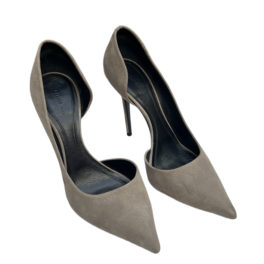 Grey Suede Heels - 7.5