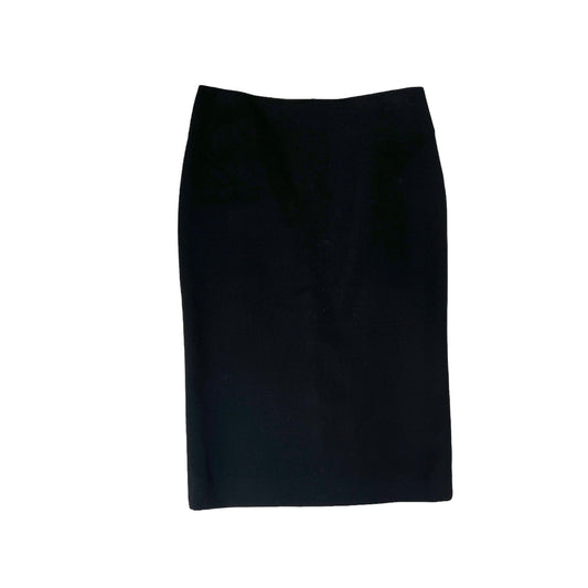 Black Wool Pencil Skirt - S