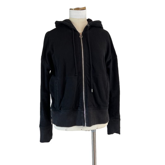 Black Cotton Hoodie - 1