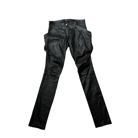 Black Leather Pants - Small