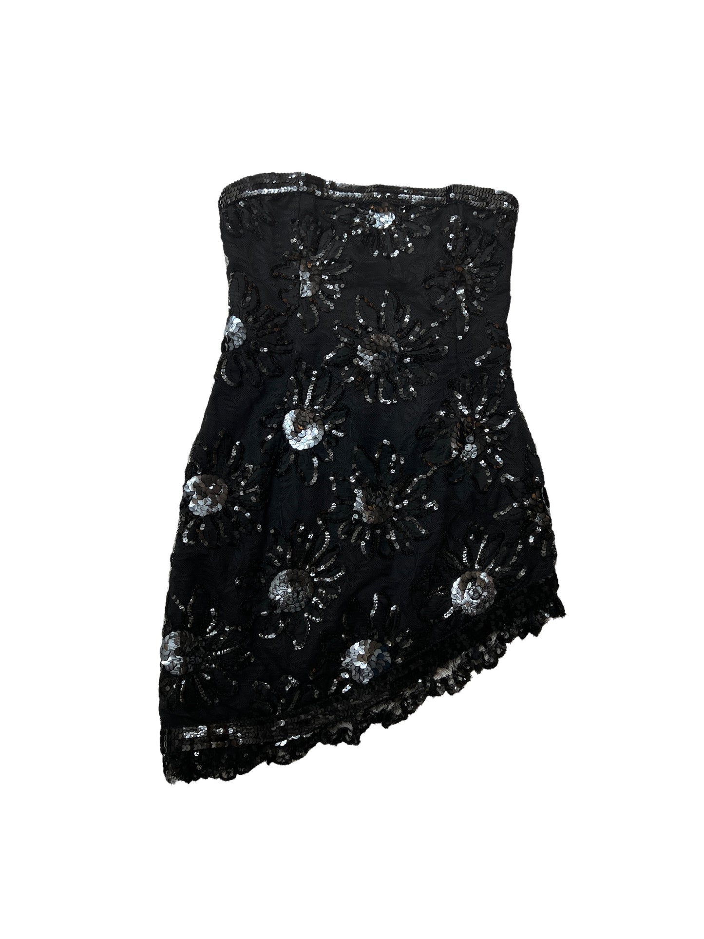 Vintage Black Dress with Sequins - S