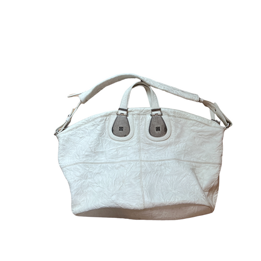 XL White Leather Nightingale Bag