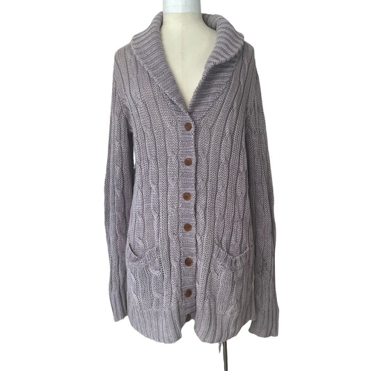 Purple Linen Cardigan - L