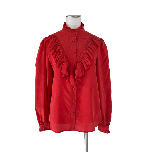 Red Silk Shirt - XS