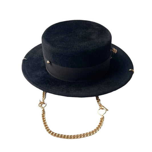 Black Felt Hat - S