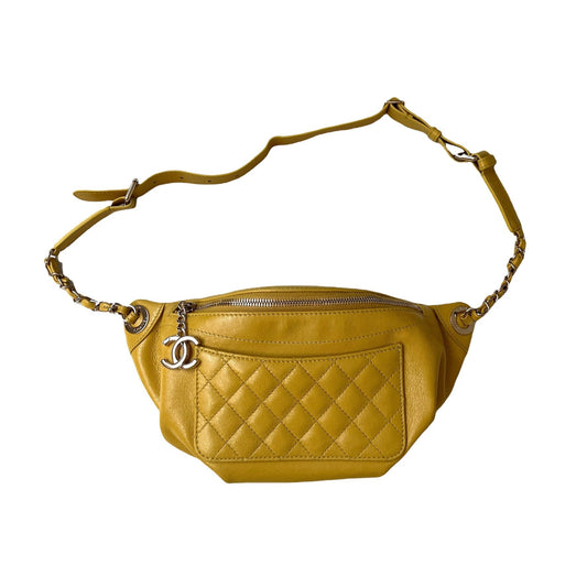 Yellow Leather Belt Bag