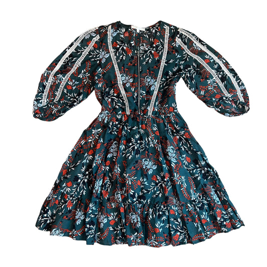 Green Floral Print Dress - S