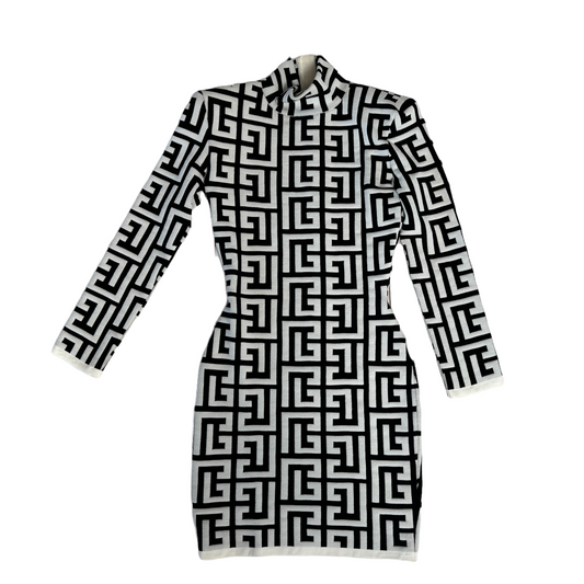 2022 Black & White Print Dress - XS