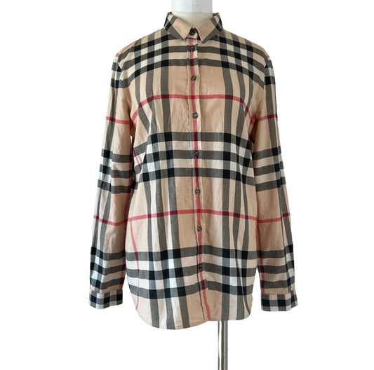 Beige Checkered Shirt - M