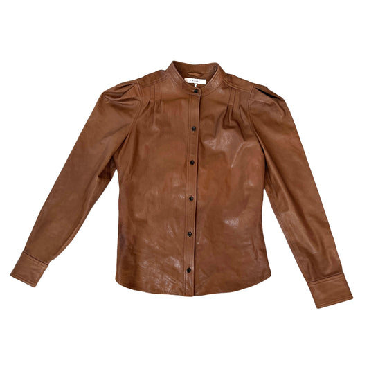 Brown Leather Shirt - XS