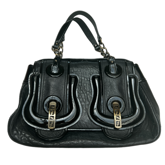Black leather Tote Zucca Logo