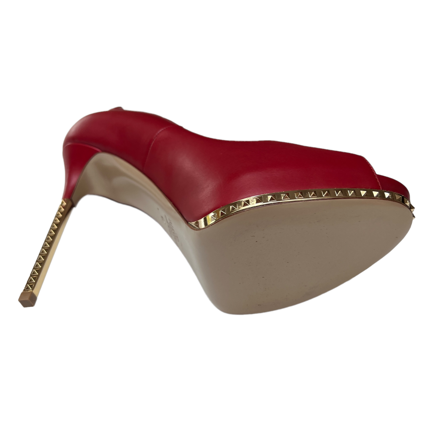 Red Leather High Heels - 10
