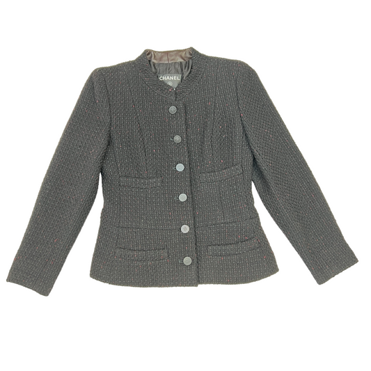 Vintage Black Tweed Jacket - S