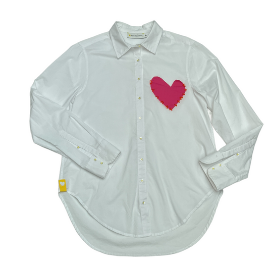 White Shirt with Heart - XS