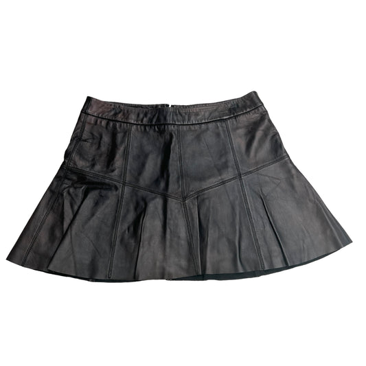Black Leather Mini Skirt - M