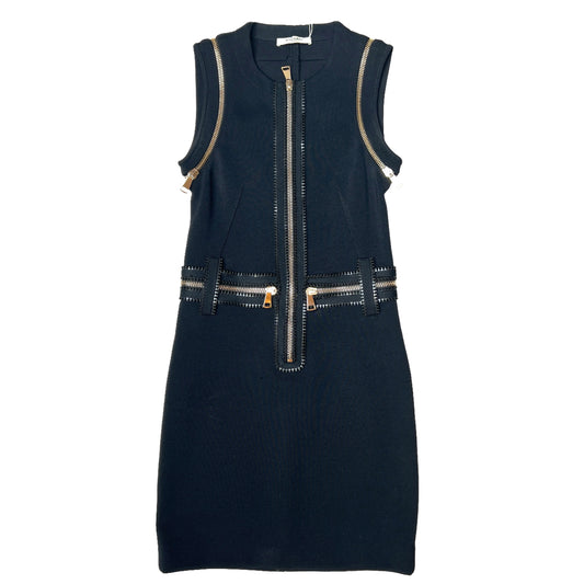 Black Dress with Gold Zippers - S