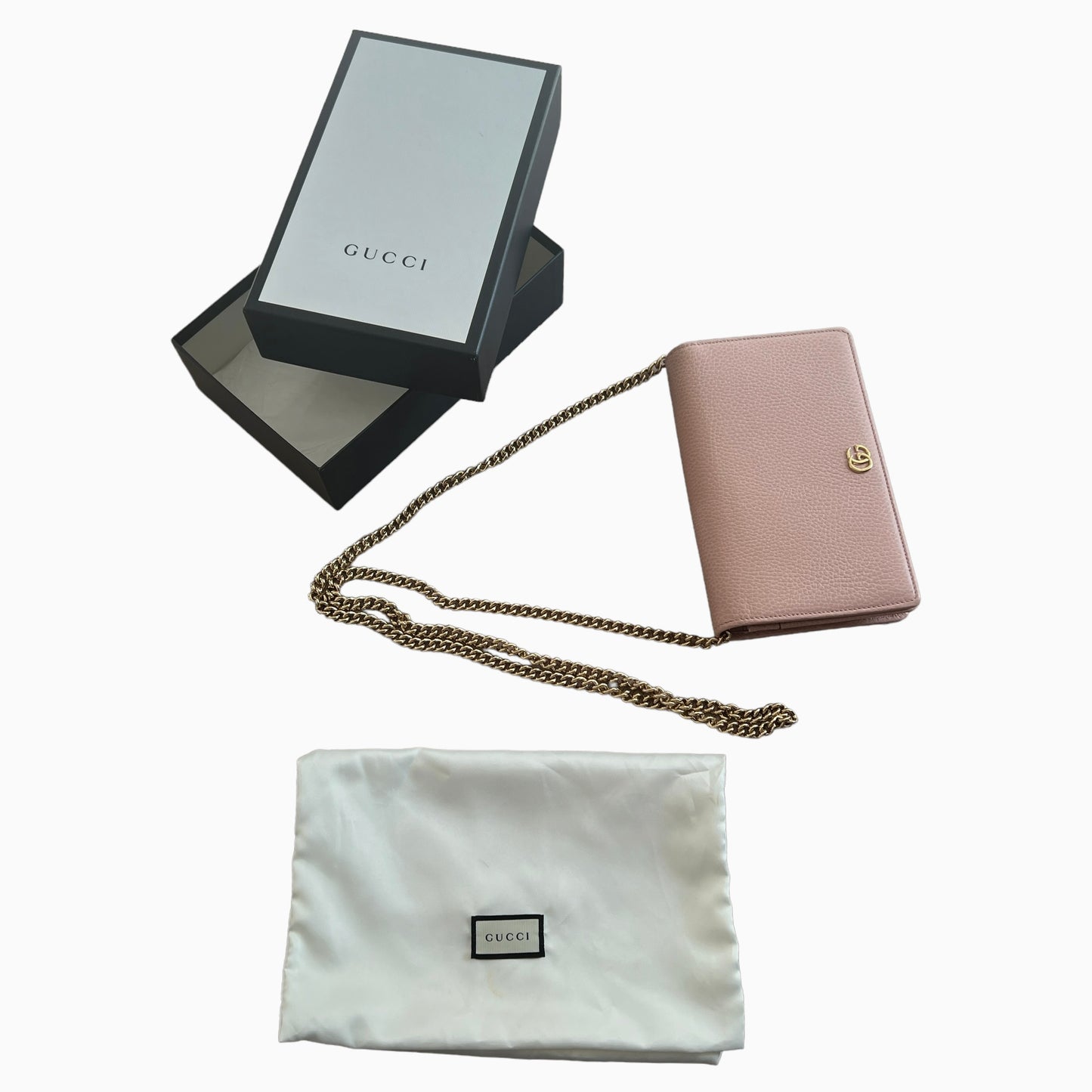 Pink Leather Wallet on Chain