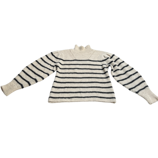Wool Sweater w/Stripes - XS